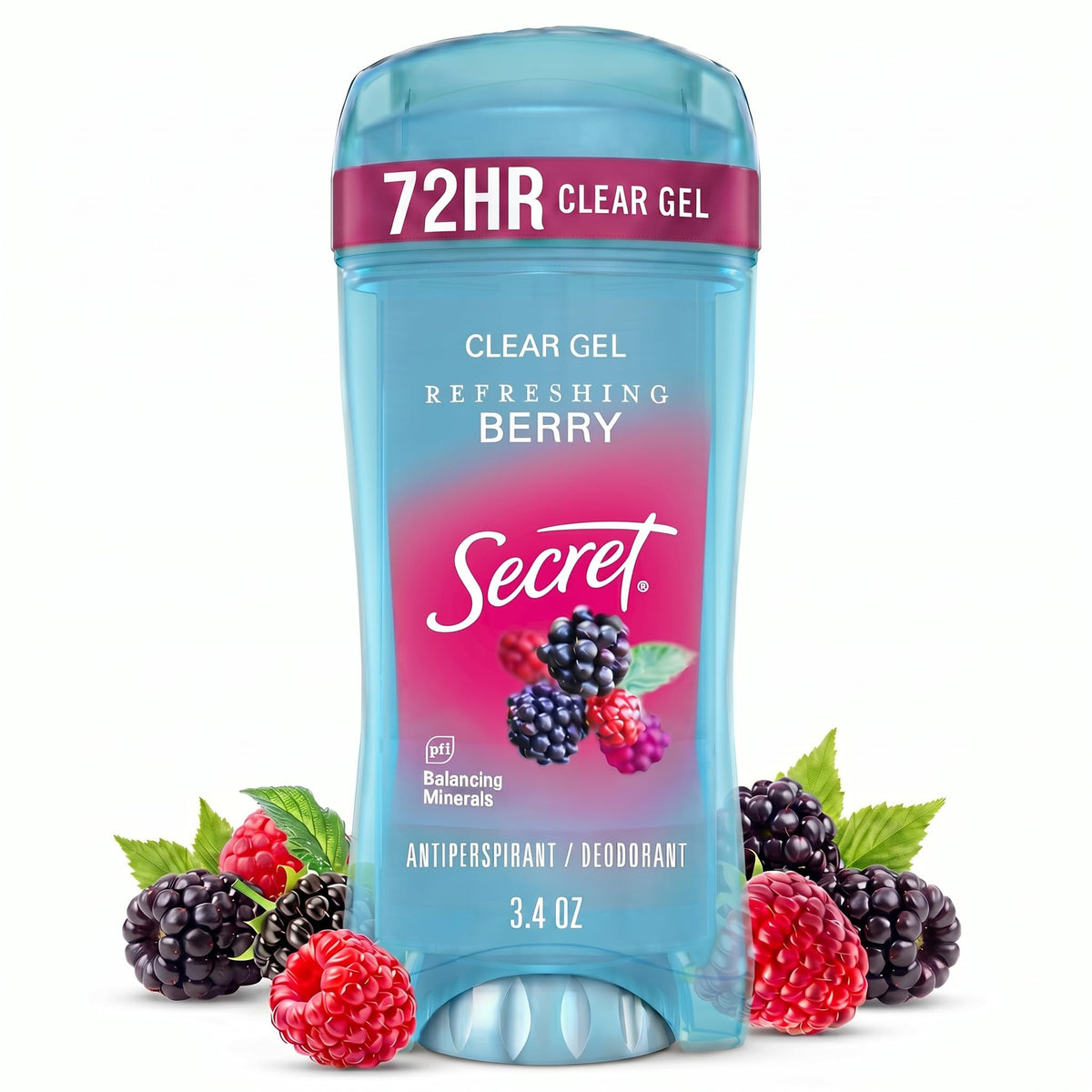 Secret Fresh Antiperspirant Deodorant for Women, 72hr Breathable Sweat & Odor Protection, Instant Freshness & Gentle, PH Balancing Minerals, Clear Gel, Relaxing Lavender Scent, 2.6 oz