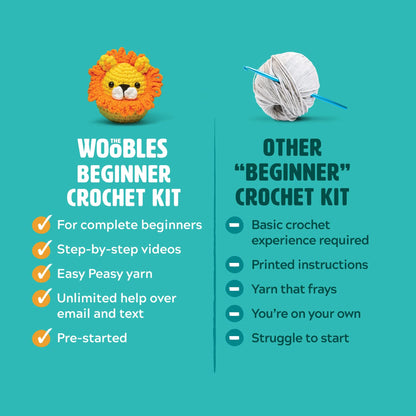 The Woobles Crochet Kit for Beginners - Easy Arts and Crafts Knitting & Crochet Animals Kit As Seen On Shark Tank - Pierre The Penguin