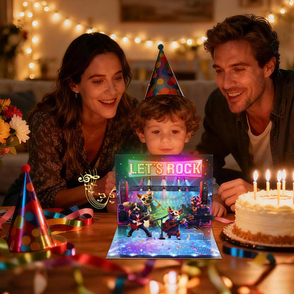 MZD8391 Pop Up Birthday Card with Music, Light, Firework For Men Women