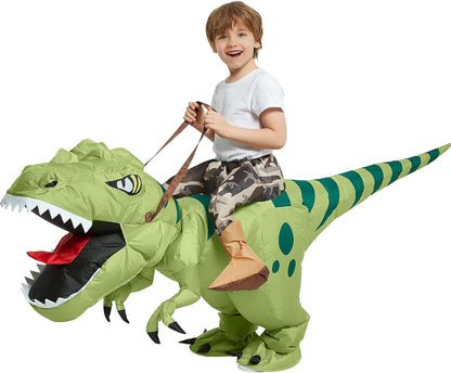 One Casa Inflatable Dinosaur Costume for Kids,Blow Up Halloween T Rex Suit