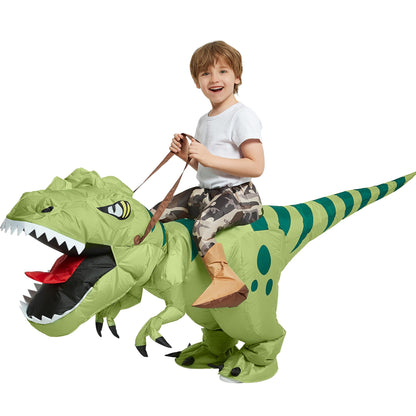 One Casa Inflatable Dinosaur Costume for Kids,Blow Up Halloween T Rex Suit