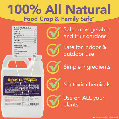 Trifecta Crop Control Ready to Use Maximum Strength Natural Pesticide, Fungicide, Miticide, Insecticide, Help Defeat Spider Mites, Powdery Mildew, Botrytis and Mold on Plants 32 OZ Size