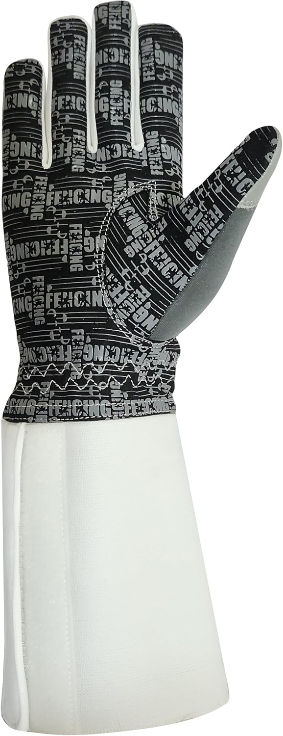 Fencing Glove High Performance Padded, Washable Amara Synthetic Leather, Real Leather for Foil, Epee & Saber, Silicoated Palm Back Neoprene Padded, 350N Cuff Protective Glove.