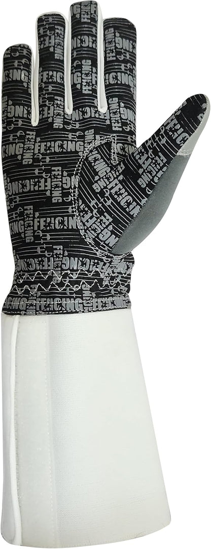 Fencing Glove High Performance Padded, Washable Amara Synthetic Leather, Real Leather for Foil, Epee & Saber, Silicoated Palm Back Neoprene Padded, 350N Cuff Protective Glove.