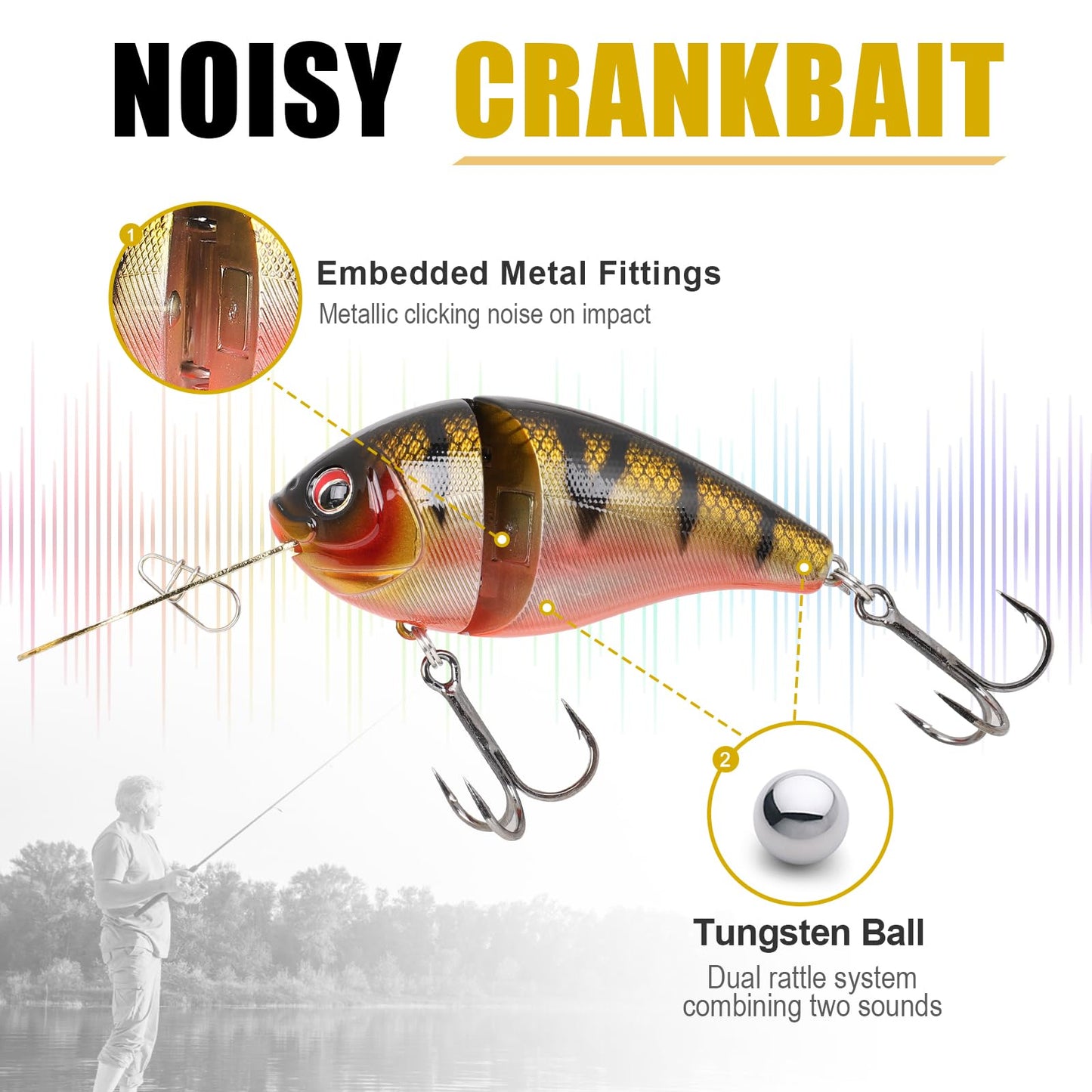 TRUSCEND Easy Catch Swimmax, Magic Noisy Turbulent Wiggling and Vibrating Action for More Bites, Lifelike Fishing Lures for All Species, Swimbait for Relax Family Fishing, Must-Have for Lovely Anglers