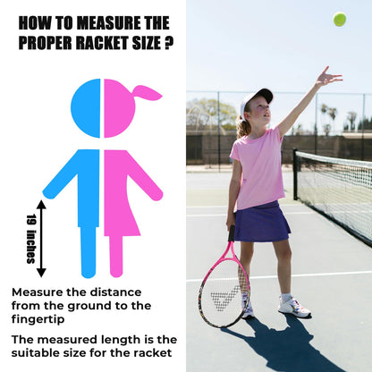 AMA SPORT Kids Tennis Racket for Junior Toddlers Starter Kit 17-25" Tennis Racquet for Girls and Boys with 420D Nylon Shoulder Strap Bag
