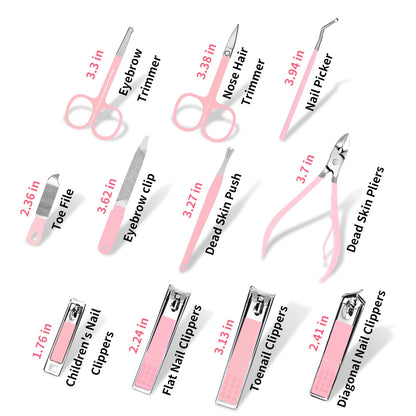 Manicure Set Professional Nail Clipper Kit-26 Pieces Stainless Steel Manicure Kit,Nail Care Tools with Luxurious Travel Case