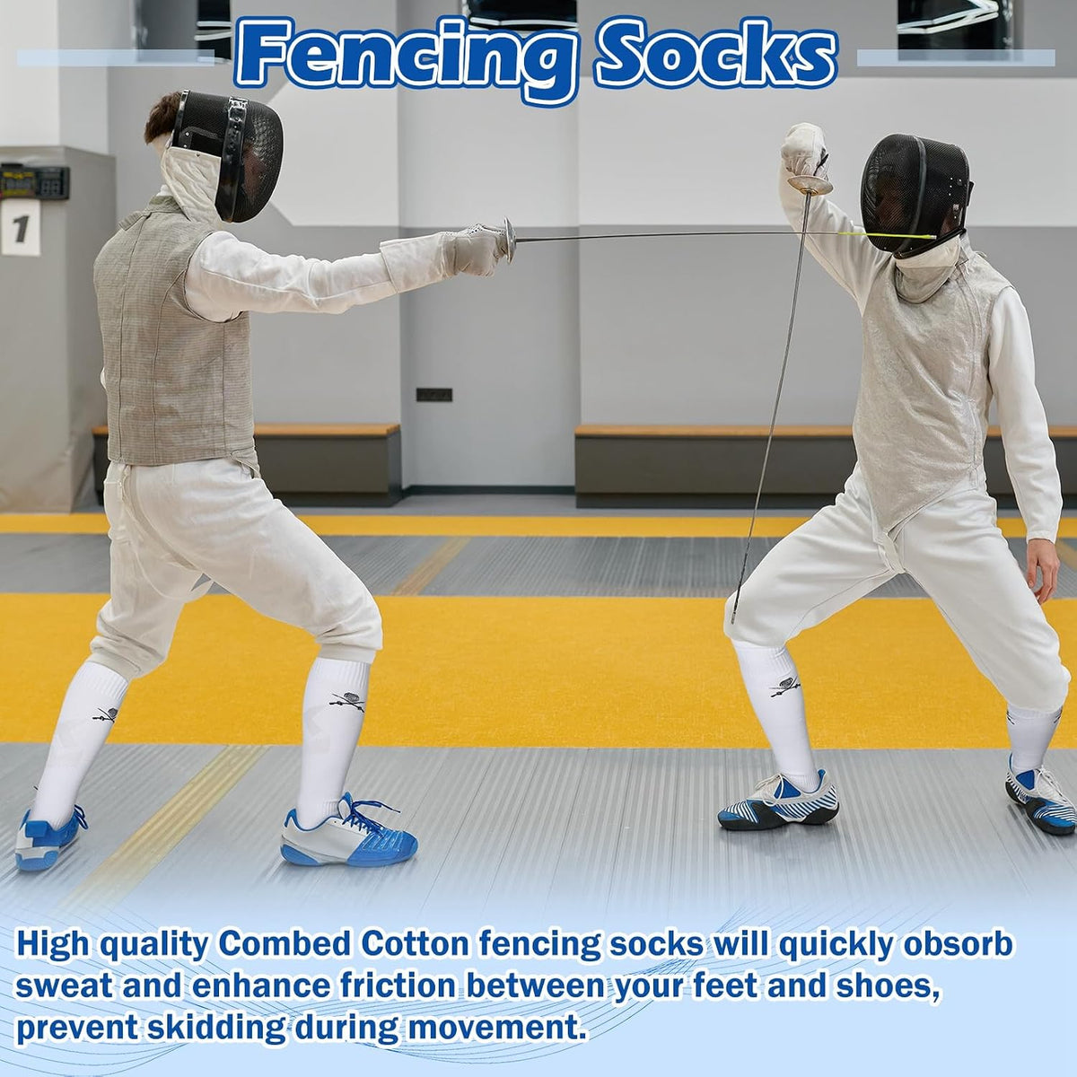 5 Pairs Fencing Socks for Men Youth Novelty Christmas Fencer Gifts
