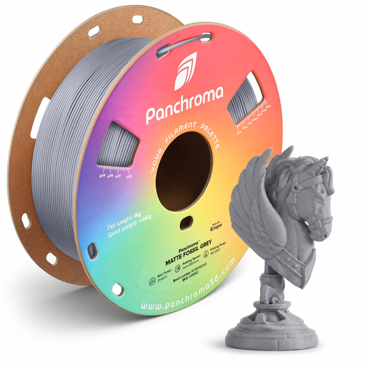 Polymaker Panchroma Matte PLA Filament 1.75mm, 1kg, Charcoal Black