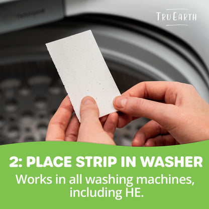 Tru Earth Compact Dry Laundry Detergent - Up to 128 Loads (64 Sheets) - Paraben-Free - Original Eco-Strip Liquidless Detergent, Travel - Fresh Linen | Packaging May Vary