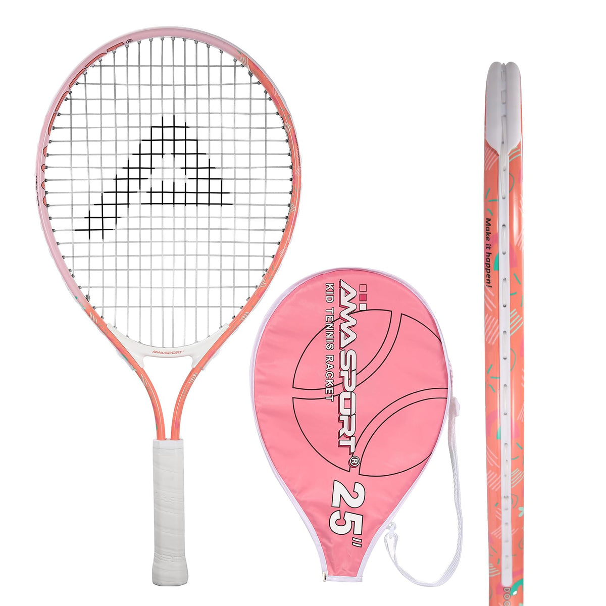 AMA SPORT Kids Tennis Racket for Junior Toddlers Starter Kit 17-25" Tennis Racquet for Girls and Boys with 420D Nylon Shoulder Strap Bag