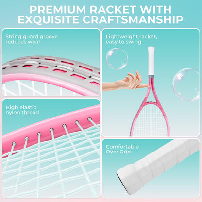 HIRALIY 27-Inch Tennis Racket for Adults with Ball and Carry Bag
