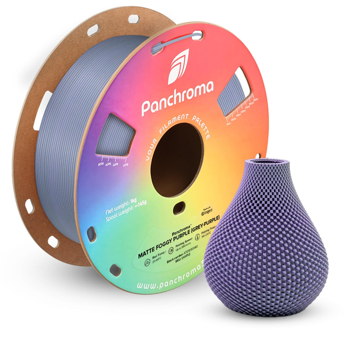 Polymaker Panchroma Matte PLA Filament 1.75mm, 1kg, Charcoal Black
