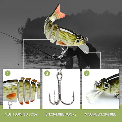 TRUSCEND Fishing Lures for Freshwater and Saltwater, Lifelike Swimbait for Bass Trout Crappie, Top Water Fishing Lure, Amazing Fishing Gifts for Men, Must-Have for Family Fishing Gear