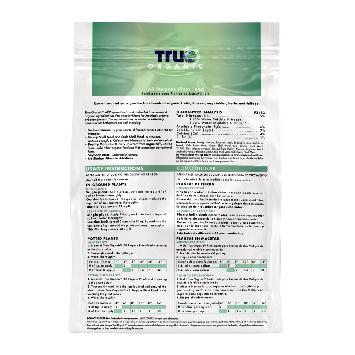 True Organic Blood Meal – High-Nitrogen Organic Fertilizer for Rapid Vegetative Growth – 3lb Bag Covers 104 Sq. Ft.