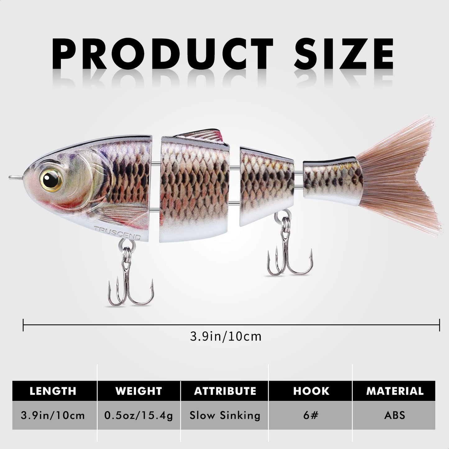 TRUSCEND Easy Catch Swimmax, Magic Noisy Turbulent Wiggling and Vibrating Action for More Bites, Lifelike Fishing Lures for All Species, Swimbait for Relax Family Fishing, Must-Have for Lovely Anglers