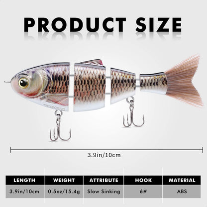 TRUSCEND Easy Catch Swimmax, Magic Noisy Turbulent Wiggling and Vibrating Action for More Bites, Lifelike Fishing Lures for All Species, Swimbait for Relax Family Fishing, Must-Have for Lovely Anglers