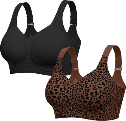 LetsJoli Jelly Bras for Women No Underwire Plus Size Push Up Supportive