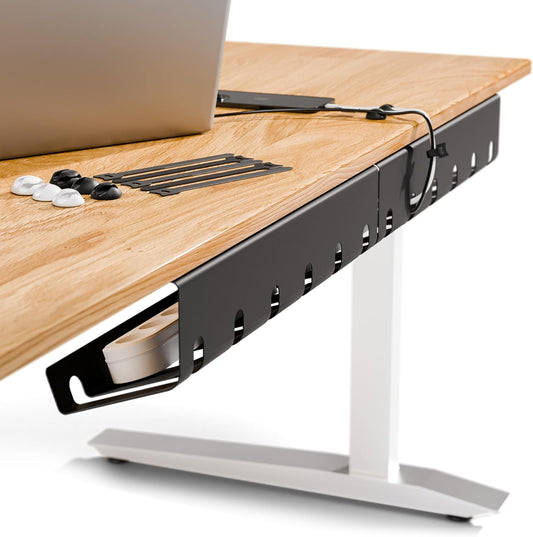 PAMO Cable Management Under Desk, Set of 2 - Black