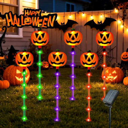 12 Pack Solar Pumpkin Lights Outdoor Waterproof for Halloween Decorations