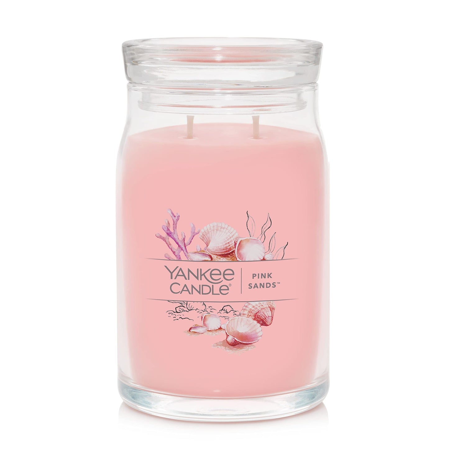 Yankee Candle Pink Sands Scented, Classic 22oz Large Jar Single Wick Candle, Over 110 Hours of Burn Time, Perfect for Creating Relaxing Atmosphere