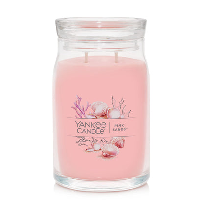 Yankee Candle Pink Sands Scented, Classic 22oz Large Jar Single Wick Candle, Over 110 Hours of Burn Time, Perfect for Creating Relaxing Atmosphere