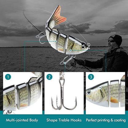TRUSCEND Easy Catch Swimmax, Magic Noisy Turbulent Wiggling and Vibrating Action for More Bites, Lifelike Fishing Lures for All Species, Swimbait for Relax Family Fishing, Must-Have for Lovely Anglers