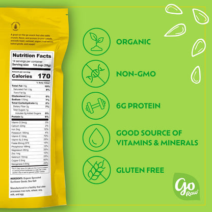 Go Raw Organic Sprouted Pumpkin Seeds - Sea Salted Pepita Snack
