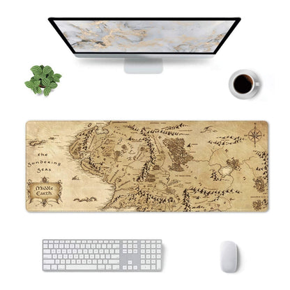 Gaming Mouse Pad, Large Black and Green Line Topographic Mousepad Laptop, Extended Mouse Mat, Long XL Waterproof Keyboard Pads, Big Non-Slip Mousepads for Game Office Home, 31.5 x 11.8 in