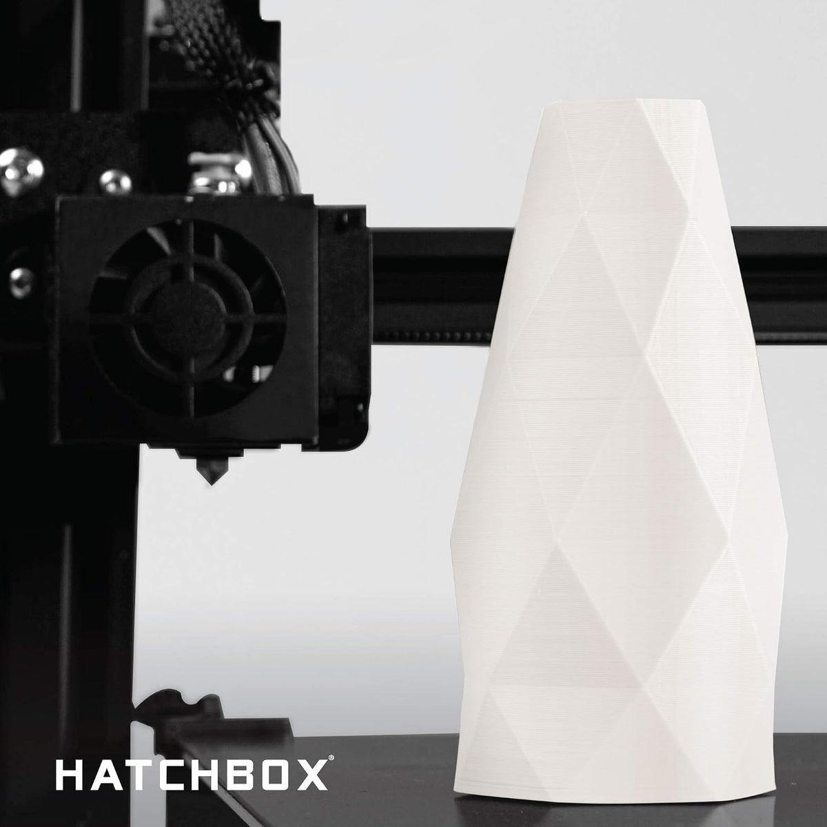 HATCHBOX 1.75mm White PLA 3D Printer Filament, 1 KG Spool, Dimensional Accuracy +/- 0.03 mm, 3D Printing Filament