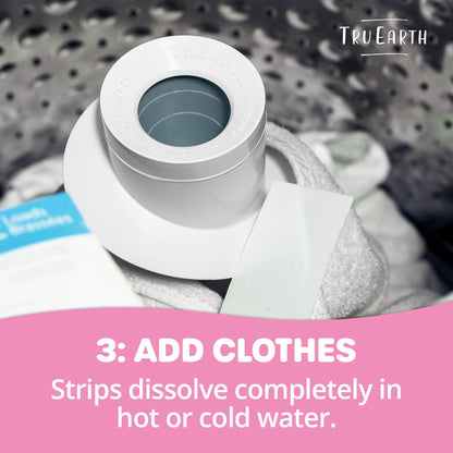 Tru Earth Compact Dry Laundry Detergent - Up to 128 Loads (64 Sheets) - Paraben-Free - Original Eco-Strip Liquidless Detergent, Travel - Fresh Linen | Packaging May Vary