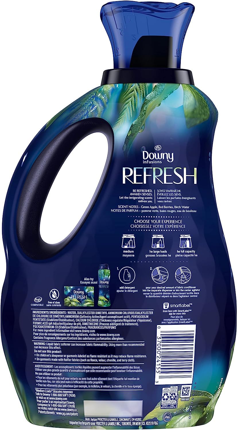 Downy Ultra Soft Fabric Softener Liquid, Calm, Lavender and Vanilla Bean, 56 fl oz, 83 Loads