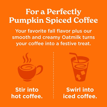 Califia Farms - Pumpkin Spice Oat Barista Blend Oat Milk, 32 Oz, Shelf Stable, Dairy Free, Plant Based, Vegan, Gluten Free, Non GMO, High Calcium, Milk Frother, Creamer, Oatmilk