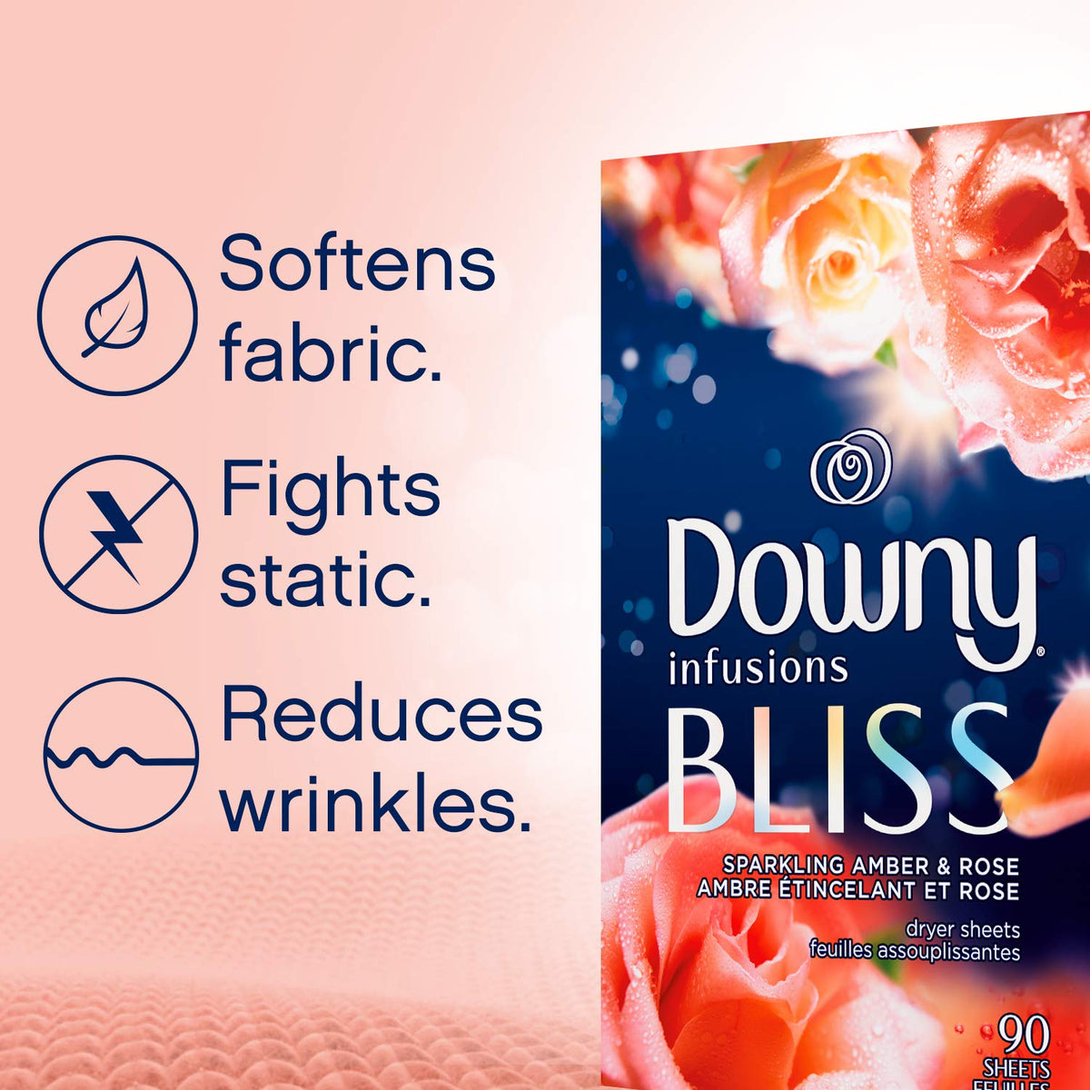 Downy CALM, Mega Dryer Sheets, Laundry Fabric Softener, Lavender and Vanilla Bean, 130 Count