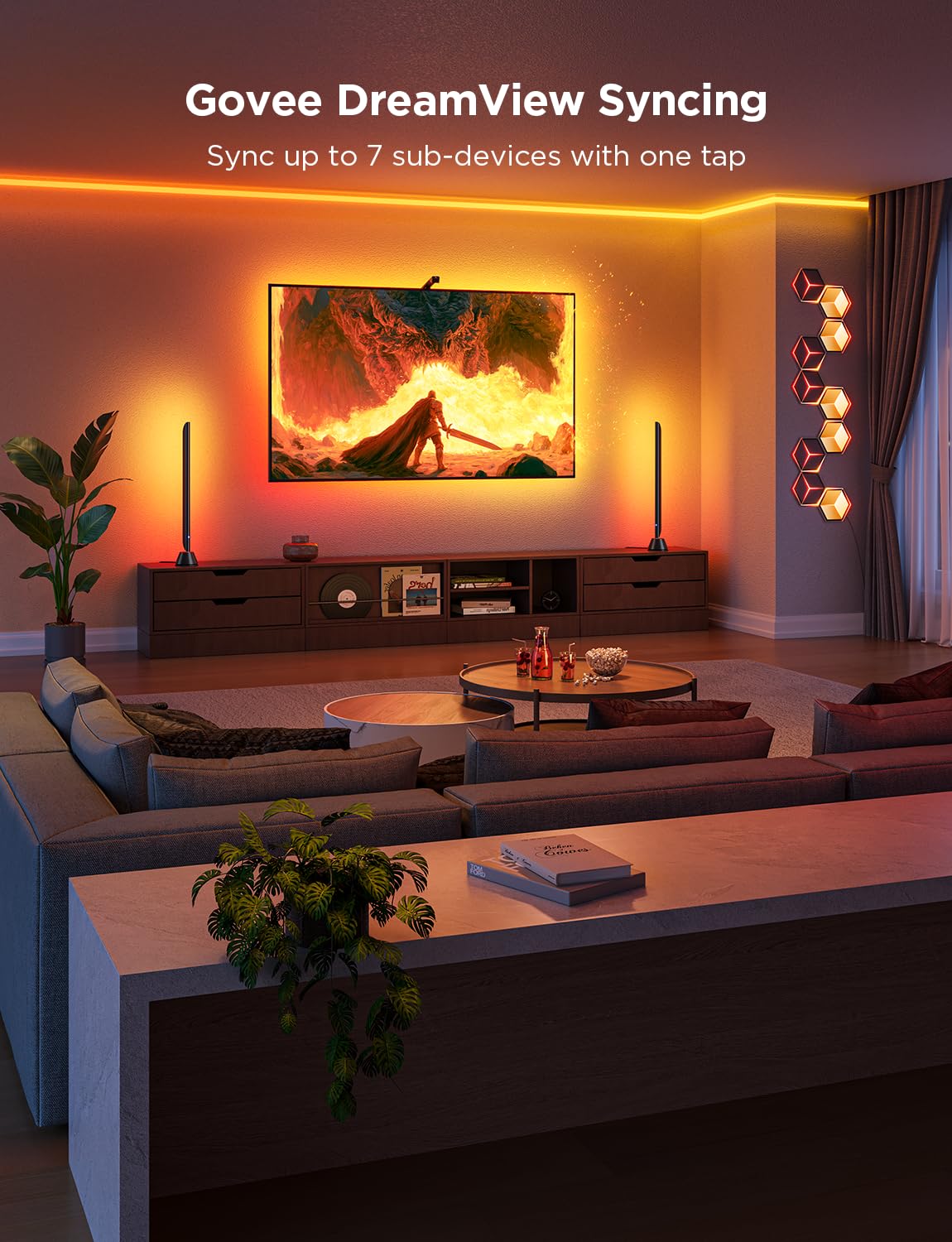 Govee TV Backlight 3 Lite, 11.8ft LED Strip Lights Sync with 55-65 Inch TVs