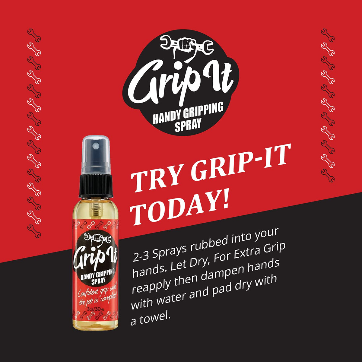 Grip-IT Hand Grip Spray 2 Oz – Pole Grip for Pole Dancing & Aerial Silk Workouts – Overgrip Sticky Spray For Tennis & Pickleball - Training Aid - Chalkless Solution for Weight Lifters
