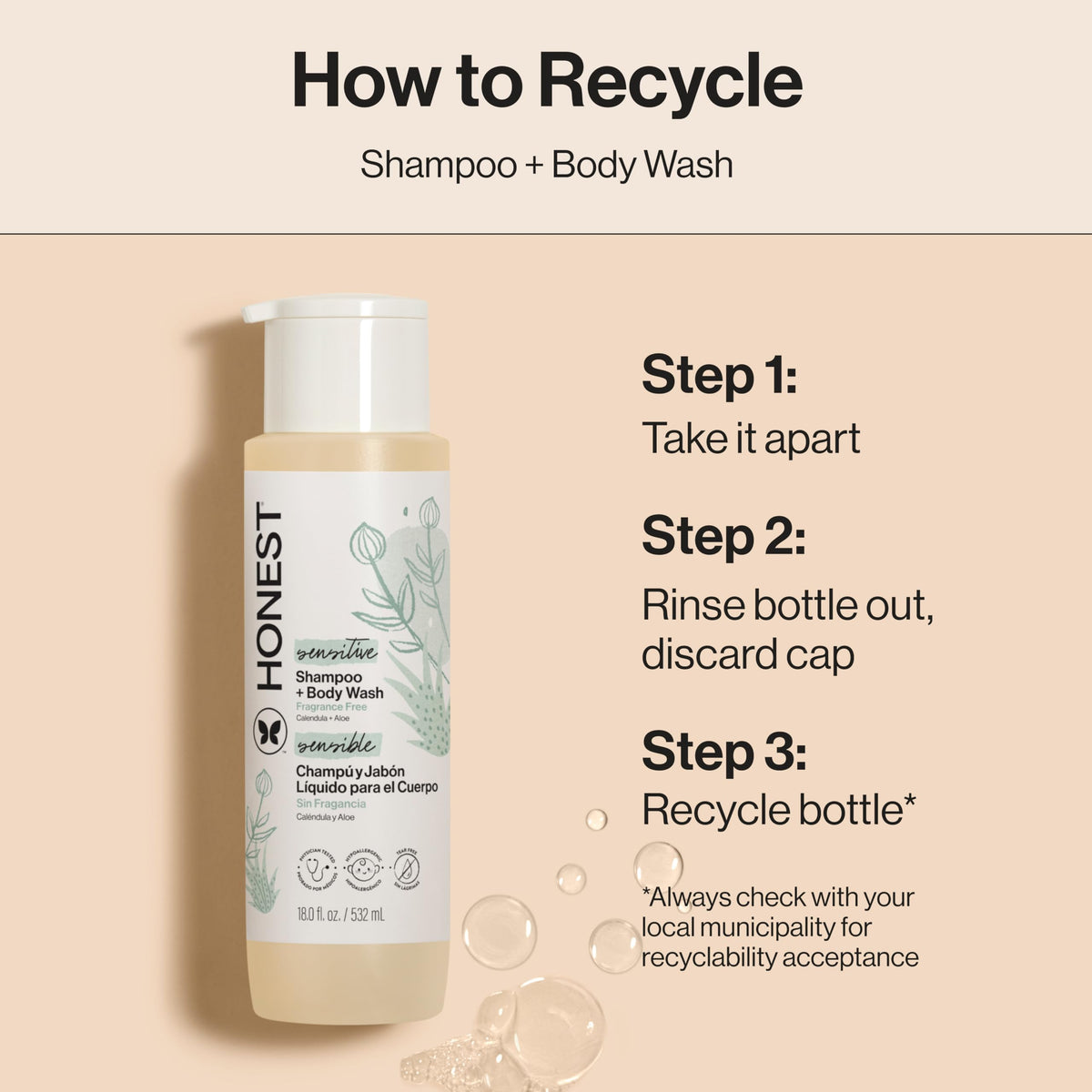 The Honest Company Shampoo & Body Wash, Tear-Free, Lavender Calm, 10 fl oz