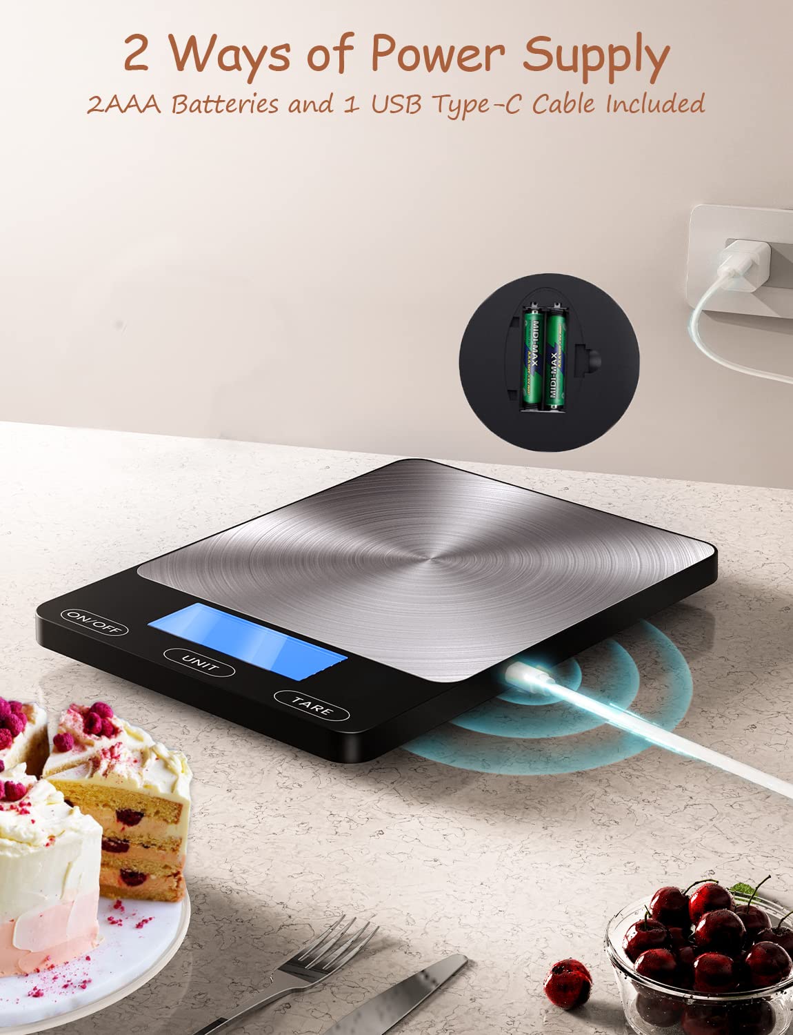 Food Scale -33lb Digital Kitchen Scale for Food (& More)