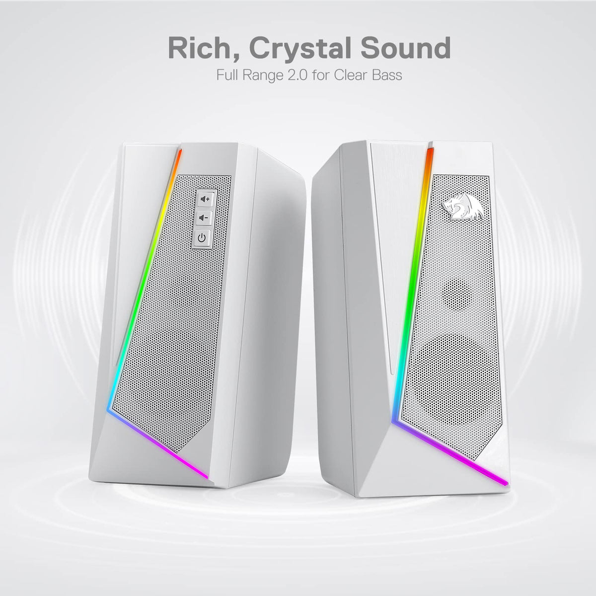 Redragon GS520 Wired 2.0 Channel Stereo Sound Desktop RGB Computer Speakers
