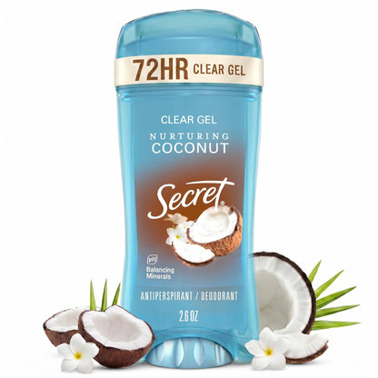 Secret Fresh Antiperspirant Deodorant for Women, 72hr Breathable Sweat & Odor Protection, Instant Freshness & Gentle, PH Balancing Minerals, Clear Gel, Relaxing Lavender Scent, 2.6 oz