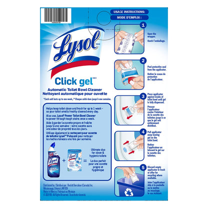 Lysol Click Gel Toilet Bowl Cleaner, Gel Stamp, Lavender, 6 Count