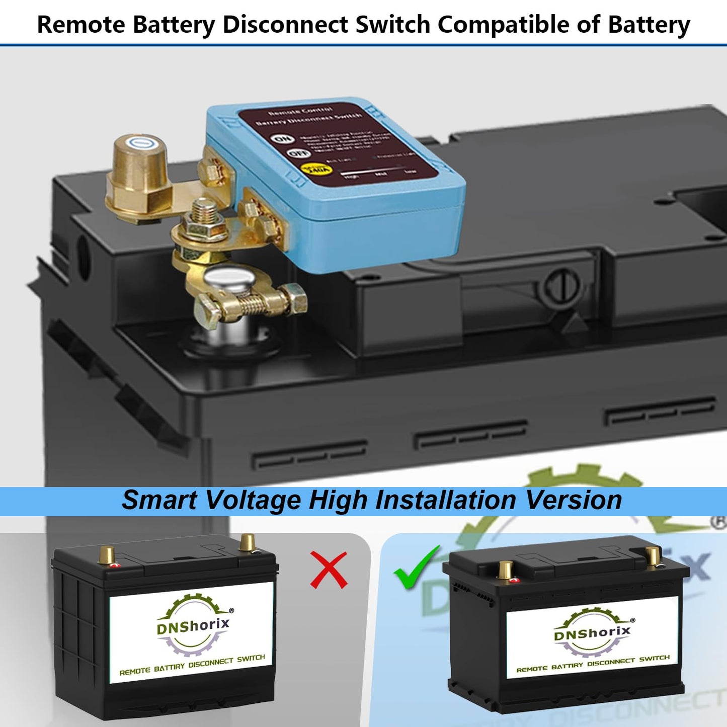 Remote Battery Disconnect Switch 12v, 250A, Upgrade Prevent Battery Drain, Disconnect Negative Car Kill Switch Anti-Theft, Remote Battery Kill Switch for Car, Truck, RV