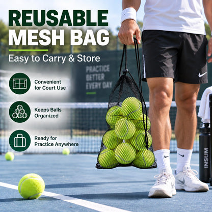 INSUM Tennis Balls, Extra Duty Practice Tennis Balls with Mesh Bag