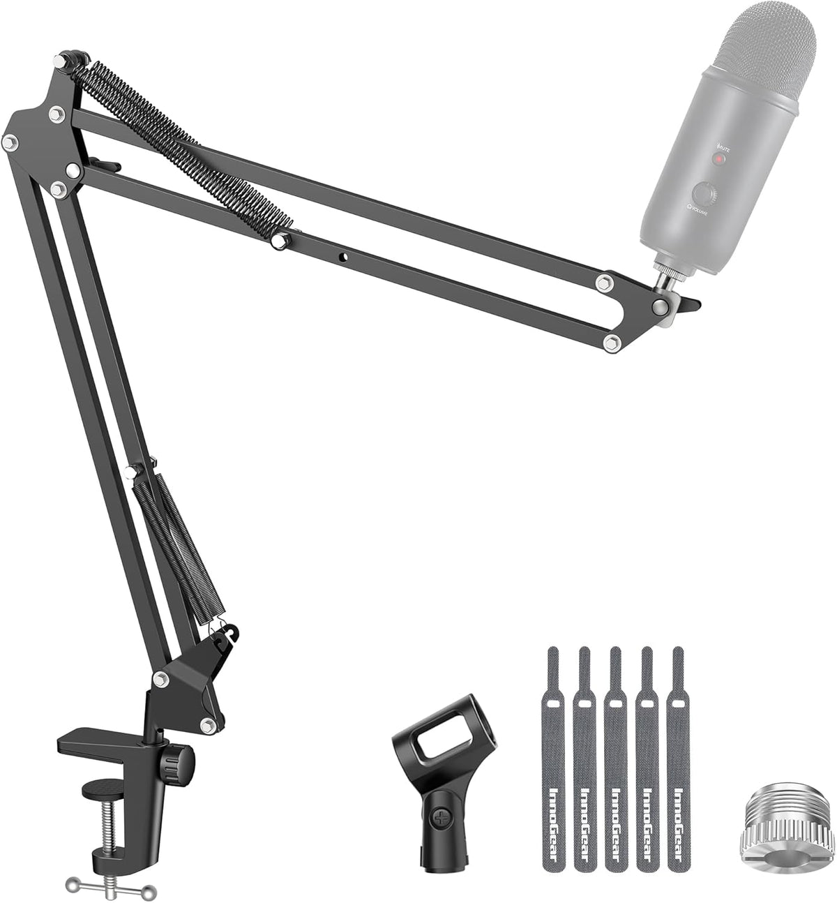 InnoGear Boom Arm Microphone Mic Stand for Blue Yeti Fifine HyperX, Black