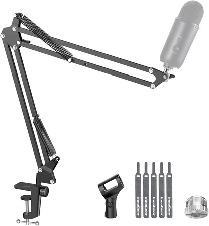 InnoGear Boom Arm Microphone Mic Stand for Blue Yeti Fifine HyperX, Black