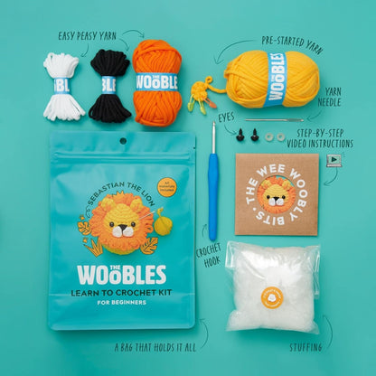 The Woobles Crochet Kit for Beginners - Easy Arts and Crafts Knitting & Crochet Animals Kit As Seen On Shark Tank - Pierre The Penguin