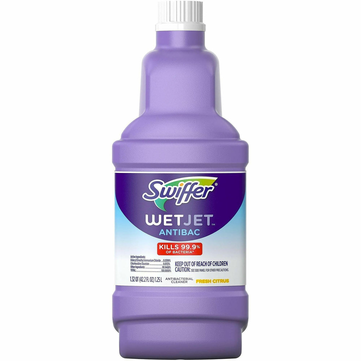 Swiffer WetJet Multi-Purpose Floor Cleaner Solution with Febreze Refill, Hardwood Floor Cleaner, Lavender Scent, 1.25 Liter -42.2 Fl Oz (Pack of 2)