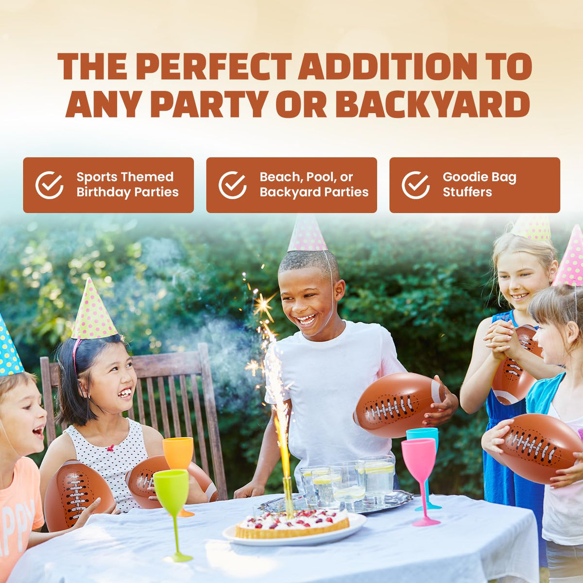 12-Pack Inflatable Soccer Balls 16-inch, Soccer Party Beach Balls Bulk