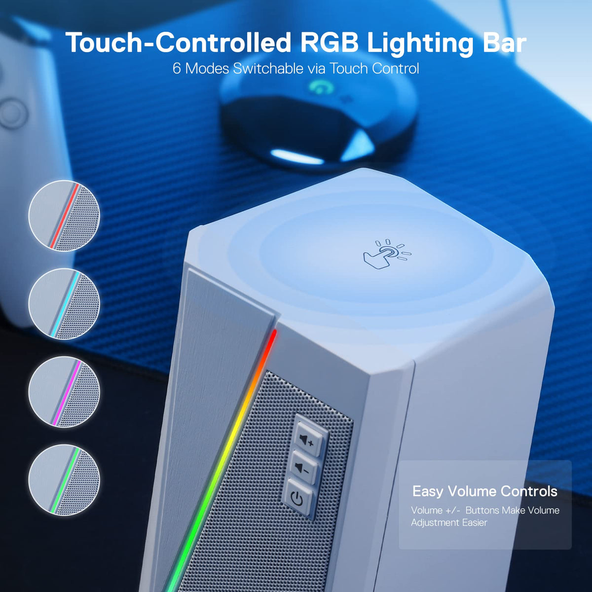 Redragon GS520 Wired 2.0 Channel Stereo Sound Desktop RGB Computer Speakers