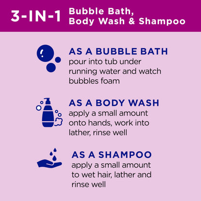 Dr Teal's Kids 3-in-1 Sleep Bubble Bath, Body Wash & Shampoo with Melatonin & Essential Oil, Lavender Scent, 20 fl oz (Pack of 3)